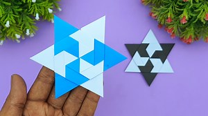 How to fold origami ninja star step by step - 6 pointed ninja star easy ideas - DIY school project ideas #NinjaStar #OrigamiShuriken #PaperCrafts | Mr. Creator