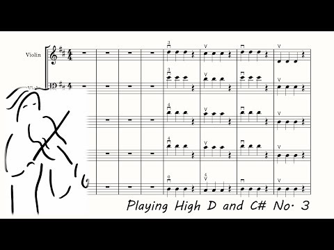 Playing High D, C# & Open D - No. 3 - Quarter Notes. Play Along. OrchestraPlayAlong.com