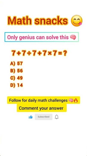 Can You Beat This Math Challenge? 🧠 #mathshorts #mathematics #mathpuzzle #braintest