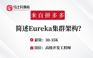 SpringCloud刷题24：简述Eureka集群架构？——马士兵金三银四刷题班