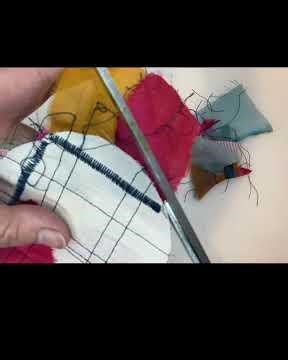 #52circles week 28 ‘lines’ #creative #textileart #embroidery #stitch #tutorial #sewalong #applique