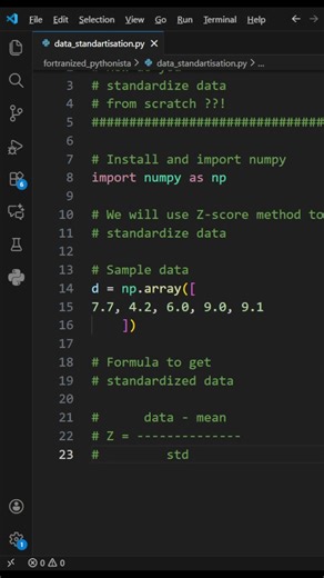How do you standardize data from scratch #python