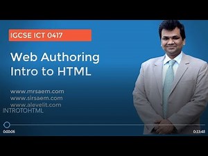 IGCSE ICT 0417 Introduction to HTML