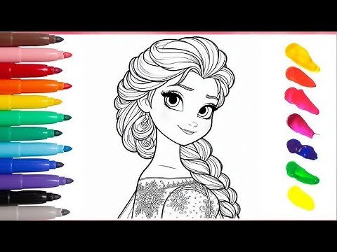 How to draw Easy Elsa Face Drawing ❄️ Step by Step | Princess Sketch Tutorial#elsadrawing