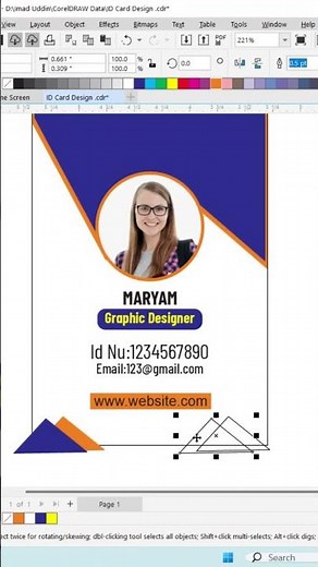 ID Card Design in CorelDraw #coreldraw #coreldrawtutorial #idcarddesign #coreldrawtips