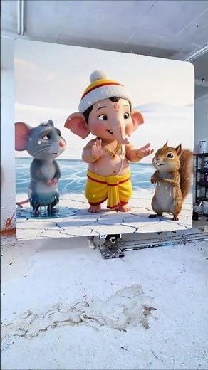 Happy Ganesh Chaturthi Drawing Photo 🌺🥰 Ganesh Ji Painting ❤️ #shorts #ganeshchaturthi #viralvideo