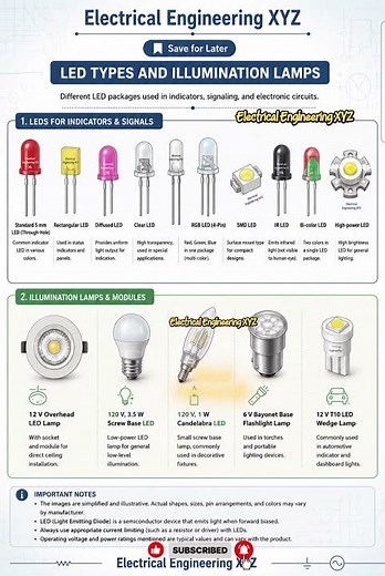 11 LED Types Explained Seconds 💡 Electrical Engineering XYZ #204