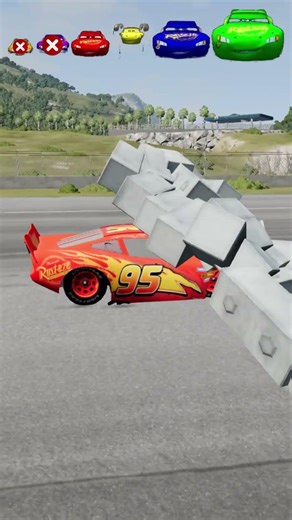 BIG SMAAL MC QUEEN CARS VS WALL #beamngshorts #beamngdrive #shorts