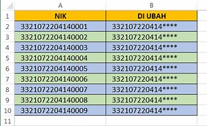 Cara Menyembunyikan 4 Digit Terakhir pada NIK dengan Excel