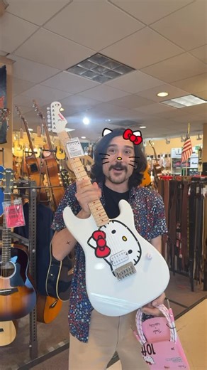Sam loves our new Limited Edition Hello Kitty Squier Strat from @fender ! These limited edition guitars will not be restocked after our supply sells, so get one while it lasts! We also will be carrying and re-stocking the Hello Kitty x Fender cables in White Pink plaid! Super kawaii 💞 Call or email us for further details! (805) 496-3774 TO@instmusic.com #Music #MusicShop #MusicStore #musician #musicians #Fender #Guitar #Guitars #guitarist #Guitarists #GuitarShop #anime #guitarporn #electricguit
