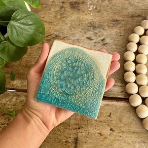 Glass Ceramic Coaster Handmade Ceramic Tile Handmade Pottery Tile Ceramic Glass Coaster Beachy Pottery Coaster Stoneware Colorful Tiles Set - Etsy