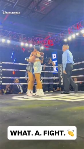 @leannacruuz 1 step closer to the title after going into a war with her opponent last night. Leanna wore custom O Pro boots while her opponent Regina Chavez wore the V Trainer boxing boot 🙏. Both women fought like world champions 🏆 Footage from @overtimeboxing 🔥 | Adams Boxing