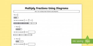 Year 5 Multiplying Proper Fractions Using Diagrams Worksheet