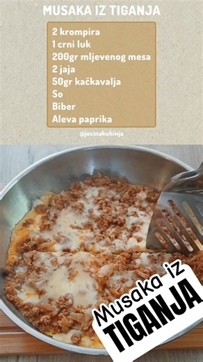 MUSAKA IZ TIGANJA #recepti #brzirecepti #musaka #meso #rucak #vecera