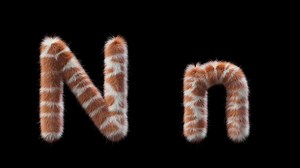 3D animation of a uppercase and lowercase Giraffe woolen letter N