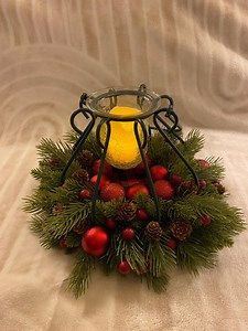 Rustic Christmas Lantern Centerpiece With Candle Holder Holiday Table Decor With Pine Pinecones Berries Ornaments - Etsy