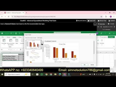 Grad612 - Advanced Spreadsheet Modeling Final Exam | SIMnet final exam