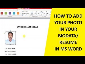 How to add Your Photo in Your Biodata/ resume in MS Word | Microsoft word