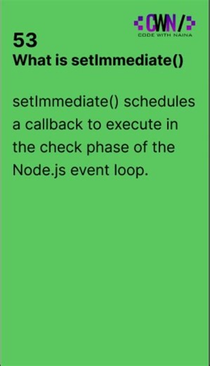 What is setImmediate()