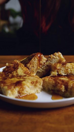 Easy Vegan Cinnamon Roll Sheet Pan Pancakes Recipe