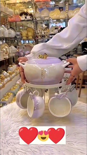 The Most beautiful Kitchen Set You Ever Seen Elevate your teatime with this golden pearl set#Teatime