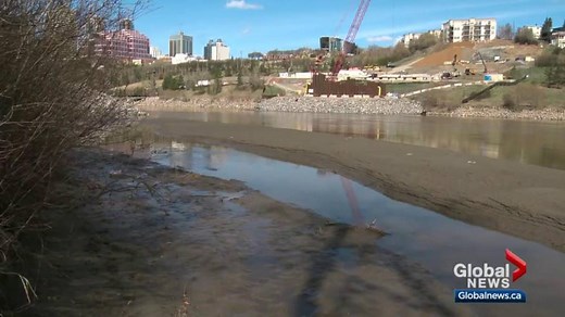 Accidental Beach appears on North Saskatchewan River again
