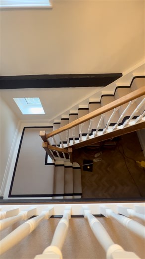 A classic Victorian staircase, reimagined. Trying to keep its original character we introduced a soft, neutral palette with modern detailing to give it a calm and timeless feel. A perfect blend of old charm and new. 😍 📧 info@hillfarmflooring.co.uk 📞01206 615020 👩‍🎨 decorating done by @eac.decorating #flooringdesign#flooringexperts#stairrunner#flooring#carpets#victorian#interiordesign#construction#remodeling#carpet#carpetcleaning#renovation | Hillfarm Flooring