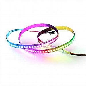 ALITOVE 3.2ft WS2812B Individually Addressable Digital RGB LED Strip 144 Pixels High Density Magic Dream Color Programmable LED Pixel Rope Light Not Waterproof White PCB 5V DC