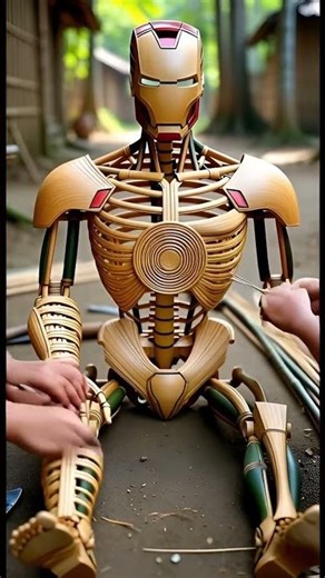 Bamboo Iron Man 😱 Real Life Desi Craft #shorts #avengers #doomsday #ironman