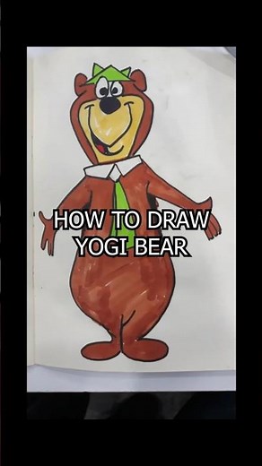 How to Draw Yogi Bear ✏️ #yogibear #nostalgia #howtodraw #pencildrawing #shorts