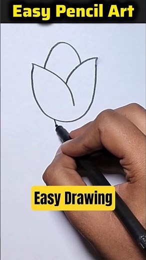 easy tulip drawing | How to draw tulip easy drawing | Flower drawing #drawing #draw