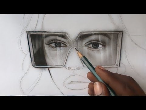 How to draw Transparent glasses-FOR BEGINNERS!