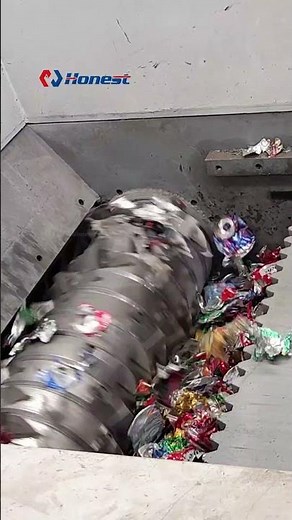 Aluminum Can Shredder - Single Shaft Shredder - Metal Shredder Recycling Machine.