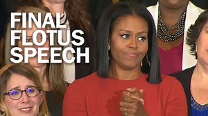 1.5M views · 11K shares | Michelle Obama chokes up in final speech:...