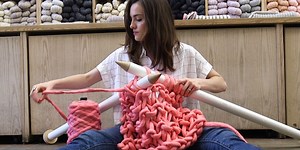An NYC store is all about giant knitting—you can get your hands all over the yarn