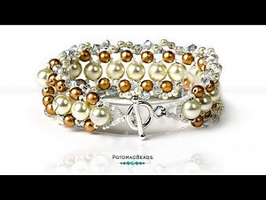 Over-Under Pearl Bracelet - DIY Jewelry Making Tutorial by PotomacBeads
