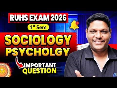 Sociology-Psychology me 80+ Marks kaise layein? 🔥 Important Questions | RUHS 1st Semester 2026