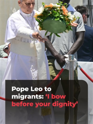 Pope Leo met with migrants and NGOs at a port in Spain’s Canary Islands dubbed the ‘dock of shame’ because of its squalid conditions during a spike in migrant arrivals in 2020. . He said history would “condemn those who allowed people fleeing war or poverty to suffer.” #news
