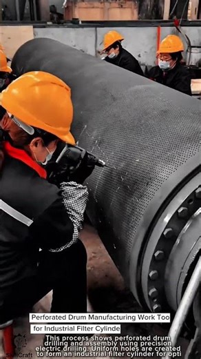 Perforated Drum Manufacturing Work Tool for Industrial Filter Cylinder #worktool