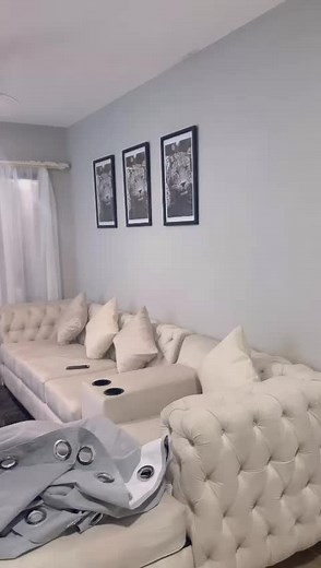 floating tv stand and couch done by us