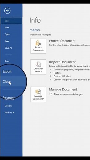 MICROSOFT WORD CLOSING DOCUMENTS