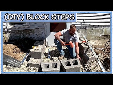 DIY (Split Faced) Concrete Block Steps