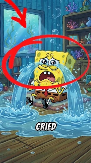 Did SpongeBob Cry So Much He Flooded Bikini Bottom? 😭🌊 #shorts #spongebob #cartoon