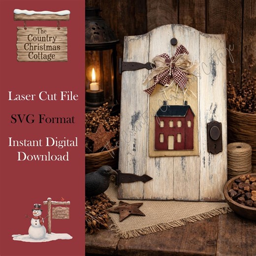 Primitive Saltbox House Accent Tag SVG | Interchangeable Door & Shutter Decor | Laser Cut File | Digital Download - Etsy