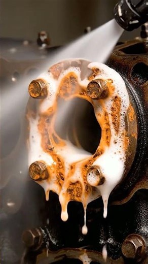 Satisfying Engine Block Rust Removal: Flange Restoration