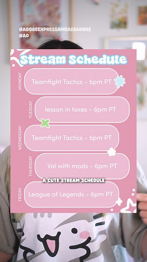 Adobe Express: How to Make a Stream Schedule