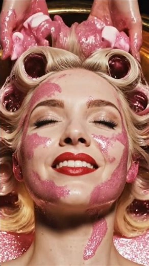 💋 50s Hollywood Glam ASMR 💖 Pink Marshmallow Head Massage ✨ Crackle & Melt Sounds