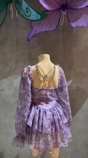 Lavender Puff Sleeve Fairy Dress: A Magical Look