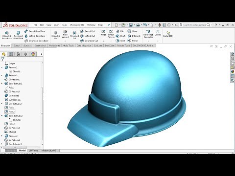 Advance Surface Modeling - SolidWorks Surface - Safety Helmet