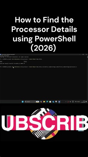 How to Check Laptop Processor Details Using PowerShell #shorts